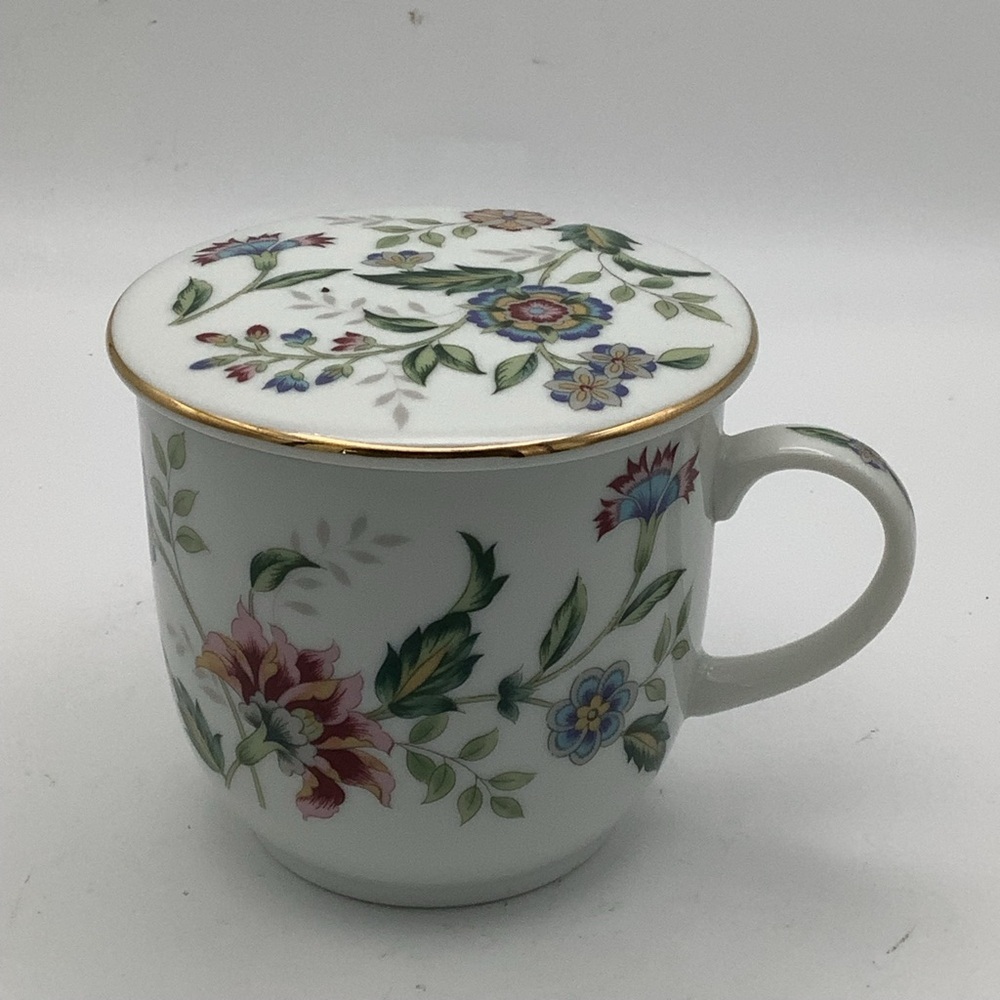 Andrea by Sadek Buckingham Floral Porcelain Mug with Lid